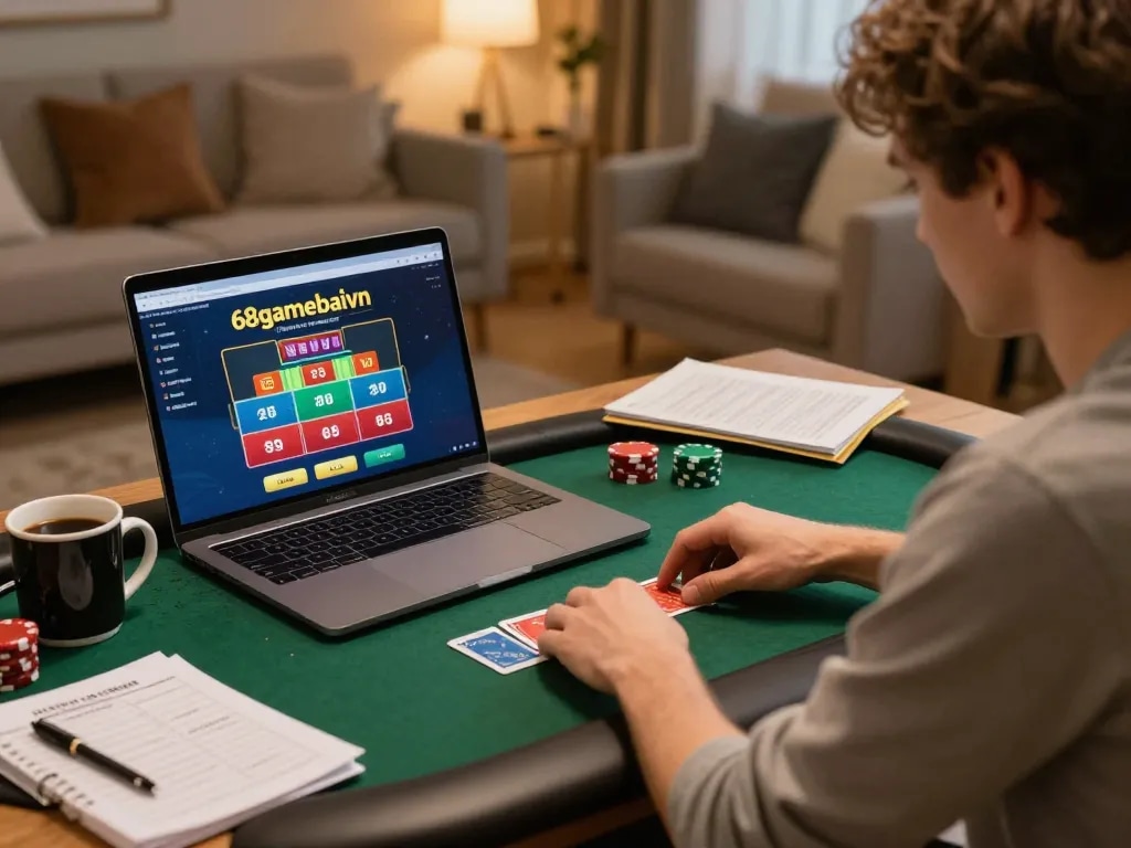 Experience the excitement of online poker with 68gamebaivn from home