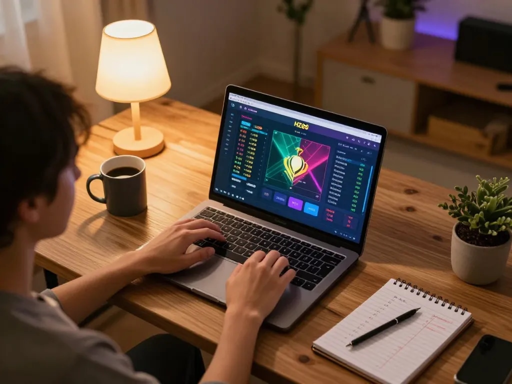 Experience sports betting on HZ88 while strategizing in a cozy home office setting