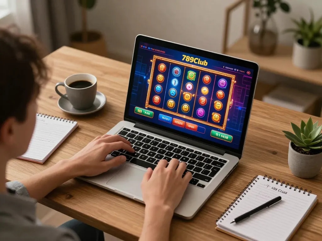 Engaging in the 789Club online casino app for thrilling gaming moments at home.
