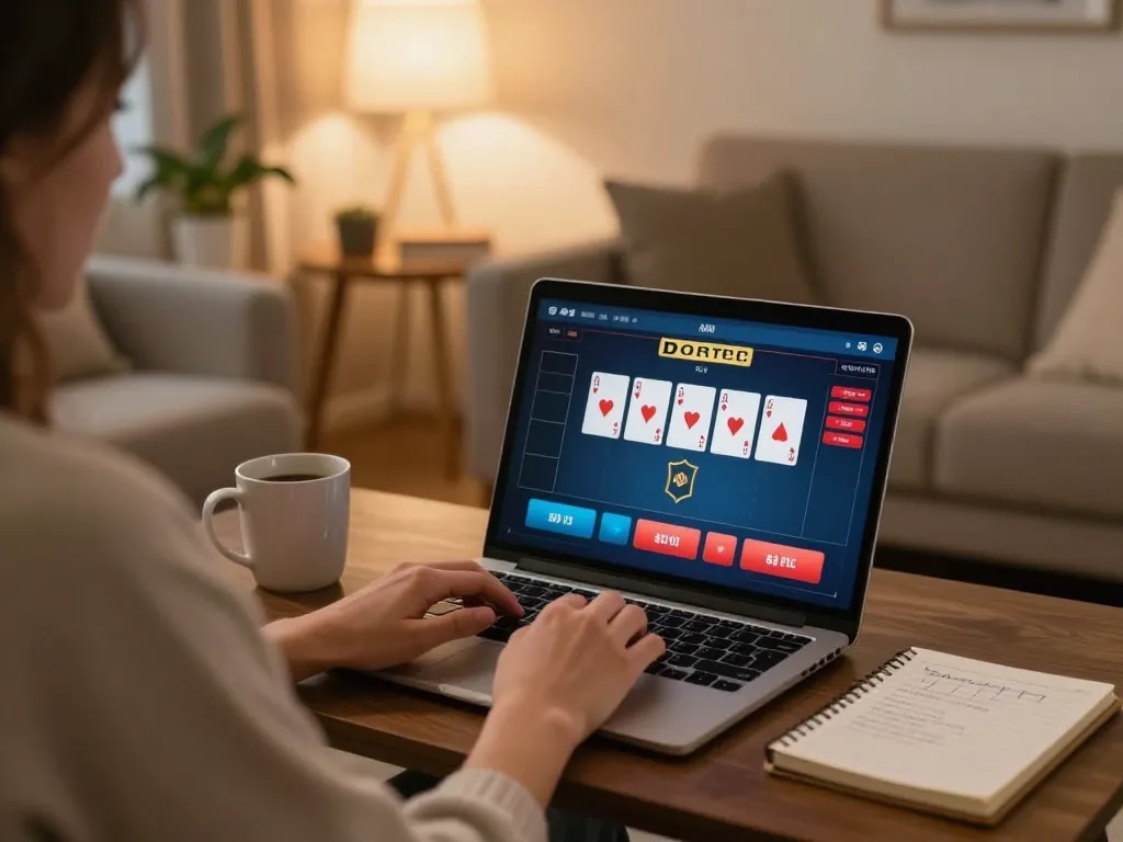 Player engaging in online C168 poker game, strategically analyzing cards and betting options.