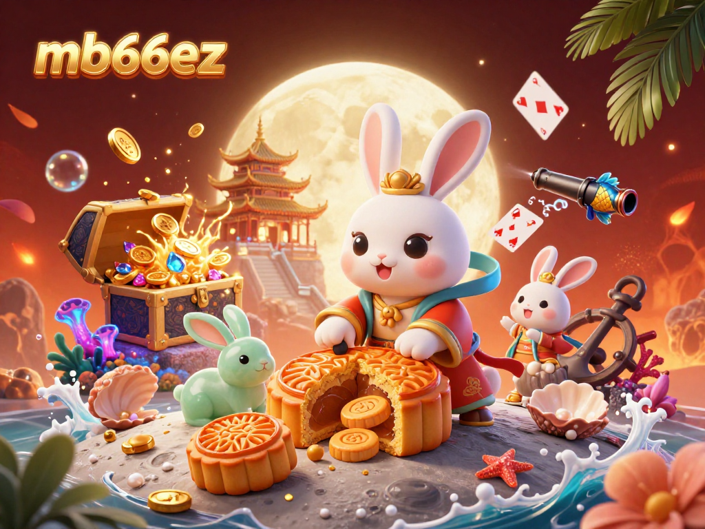 Engage with thrilling gameplay at mb66ez featuring a moon rabbit uncovering winning poker chips.