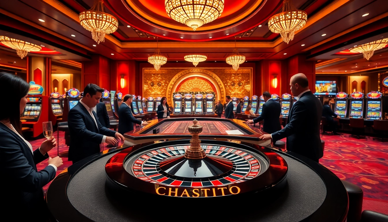 Experience the thrill of winning at https://11win12.com/ with an elegant casino scene featuring roulette and slots.