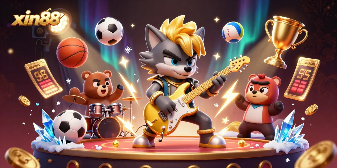 Experience thrilling action at xin88 casino with a vibrant scene of gameplay, featuring cartoon characters and dynamic sports elements.