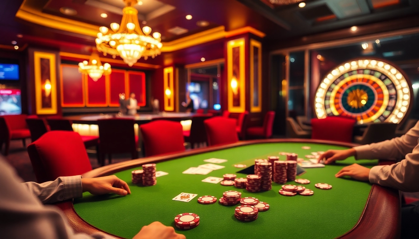 Engage with high-stakes poker at https://vb88org.com/, featuring vibrant chips and an elegant casino atmosphere.
