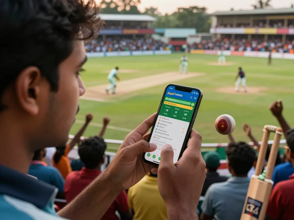 Engaged in cricket betting with Joya9 app, tracking live odds during a match.