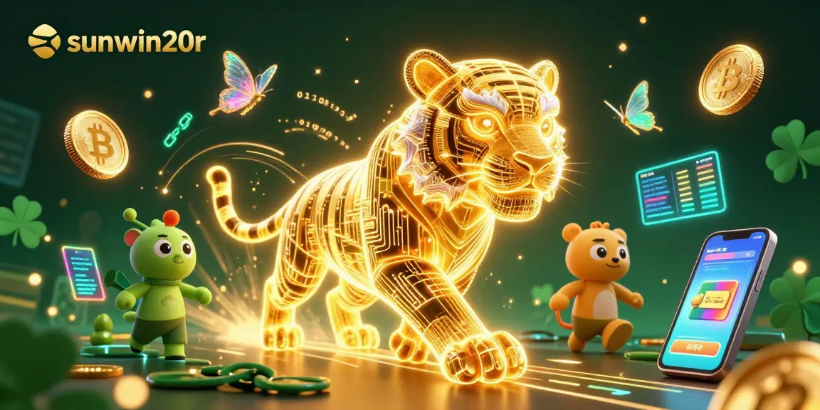 Experience the thrilling atmosphere of sunwin20r with a dynamic 3D casino scene featuring a golden tiger.