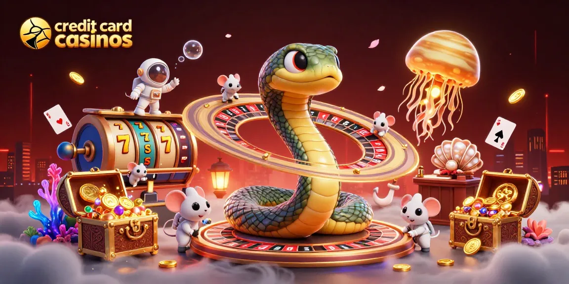 Experience exciting gameplay at credit card casinos with entertaining characters and vibrant casino elements.