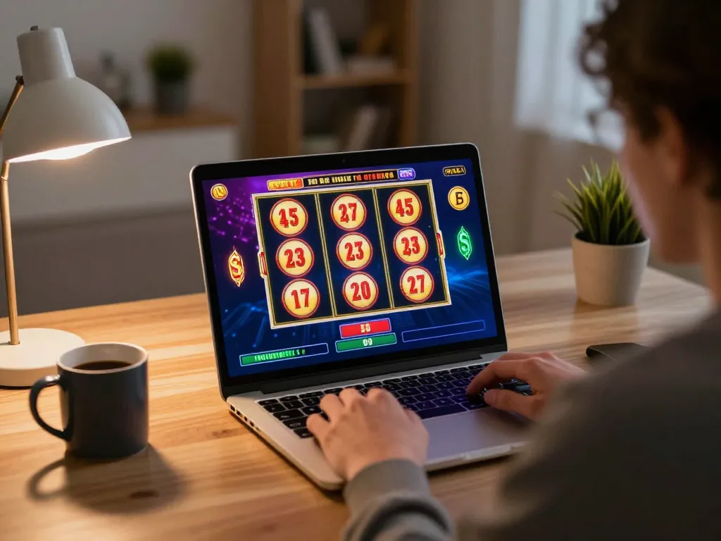 Player enjoying an engaging slot game on the laptop at home with 789p interface visible.