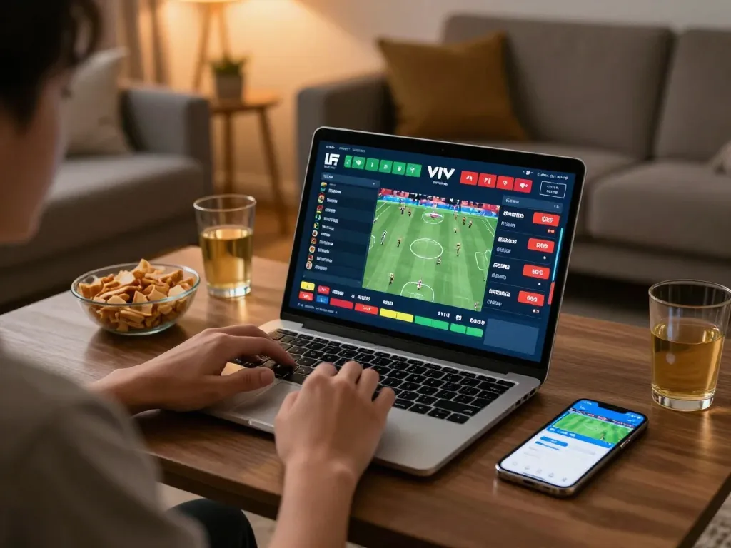 Person placing strategic bets on 88clbgo via laptop in a cozy home setting
