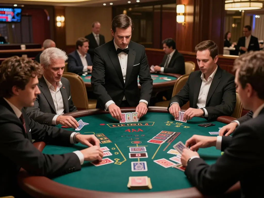 Experience intense blackjack action at xo88ez casino with players strategizing over cards