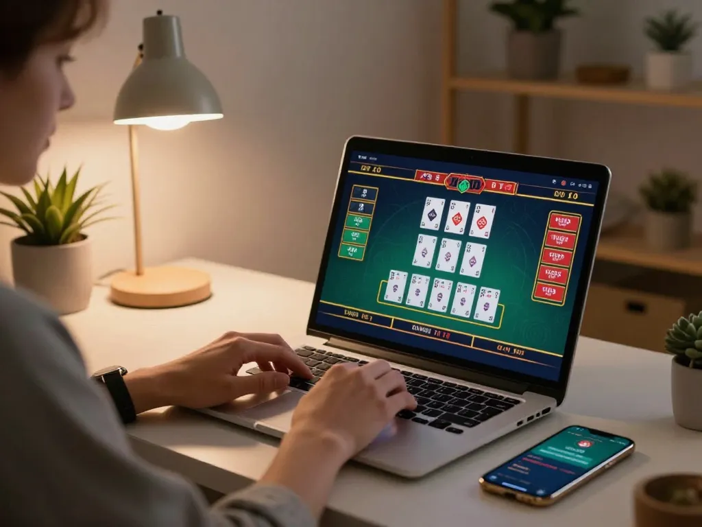 HAY88x player's thrilling moment engaging with live blackjack from home setup.