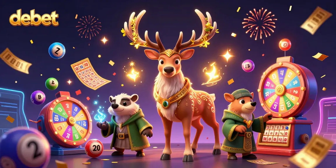 Engage with debet's vibrant lottery atmosphere featuring dynamic characters and game elements.