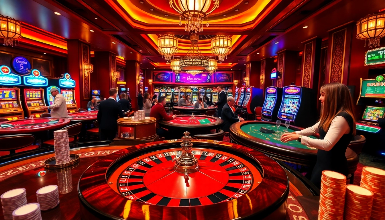 Experience the thrill of winning at https://du88i.com/ with vibrant casino tables and excited players.