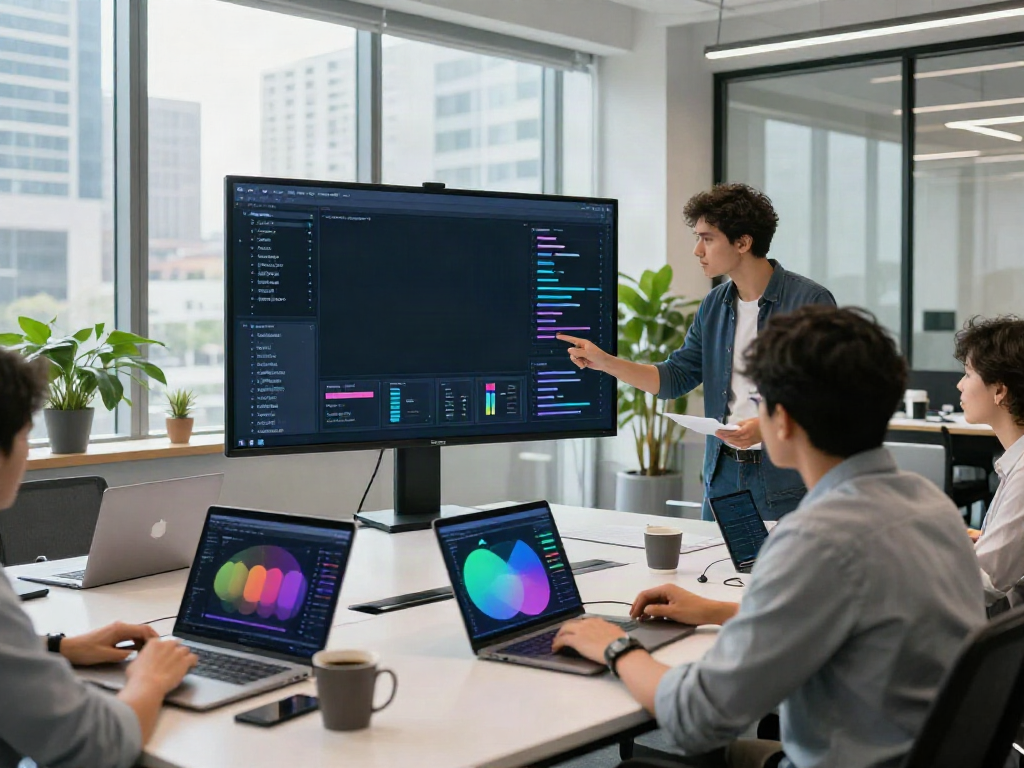Visualizing instant indexing metrics in a modern marketing office.