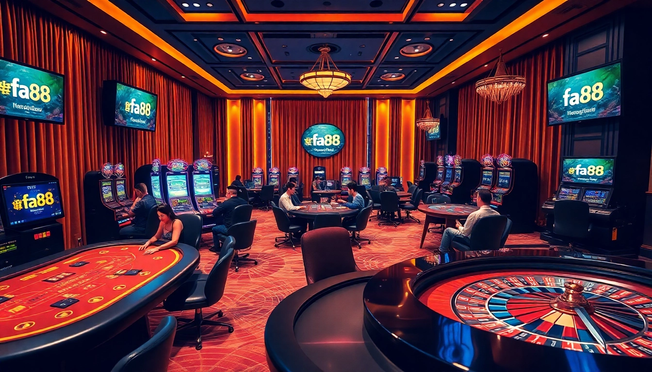 Engaging players at nhà cái fa88 experience luxurious gambling with vibrant casino elements.