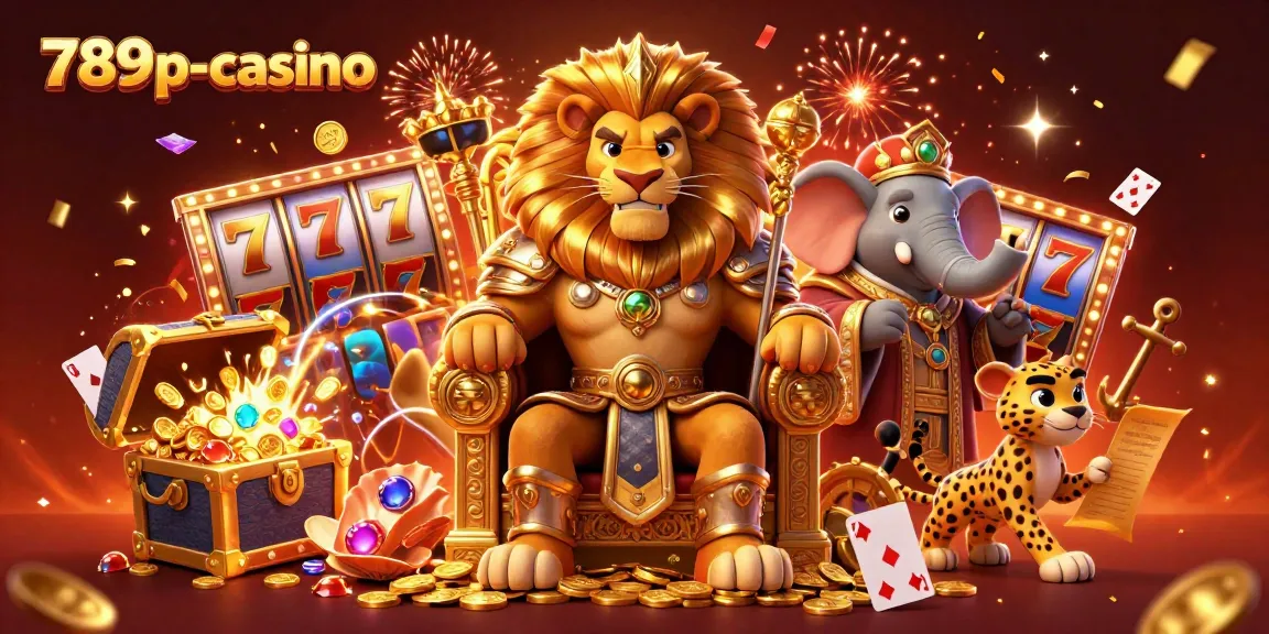 Engage with 789p-casino's vibrant online gaming scene featuring a majestic lion king and exciting jackpots.