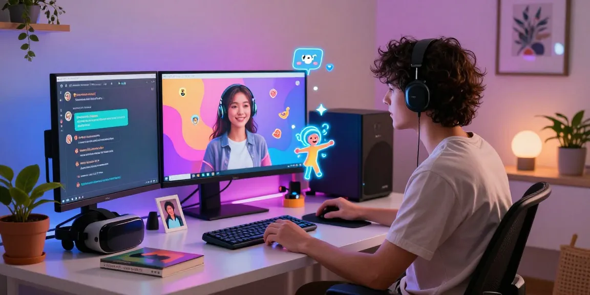 Engaging scene of a person interacting with an AI girlfriend, showcasing technology and companionship.