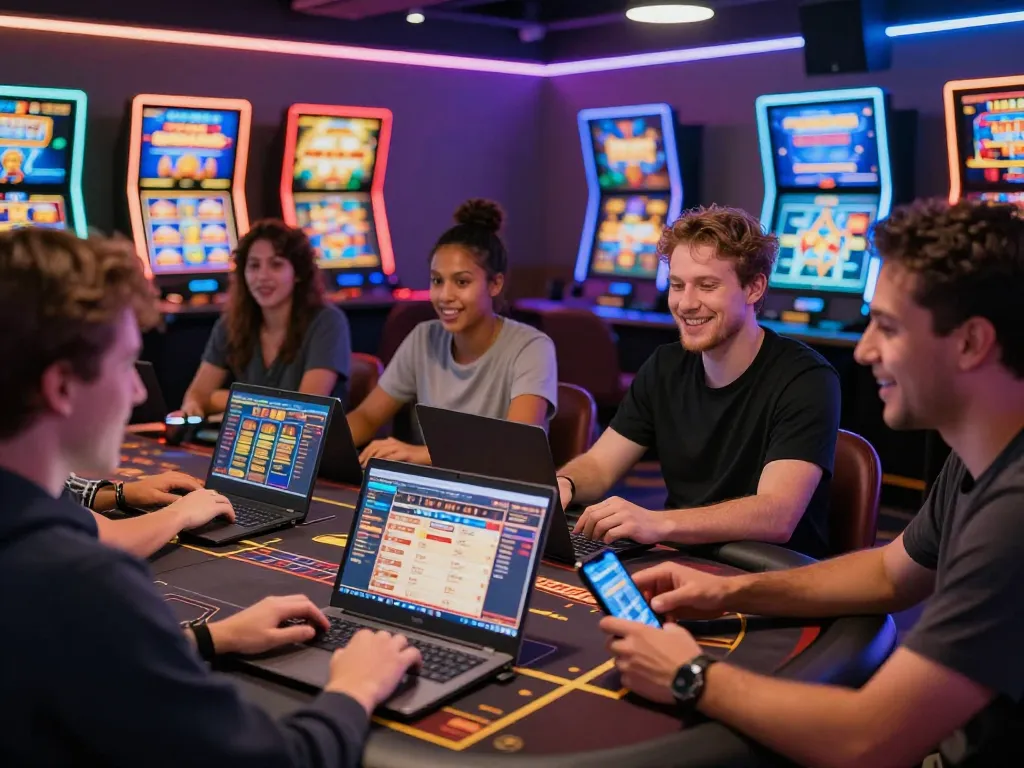 Players enjoying diverse games at au88.com in a vibrant online casino setting.