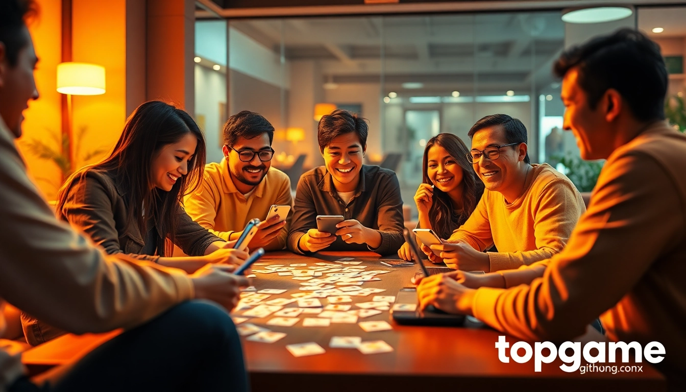 Group enjoying online card games at home, inspired by topgamebaidoithuong.mx.