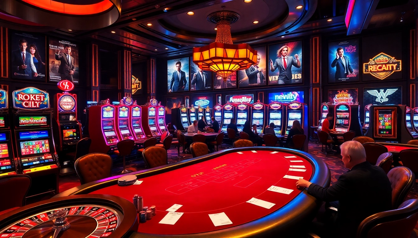 Experience the thrill of newphim-themed casino action with vibrant gambling tables and slot machines.
