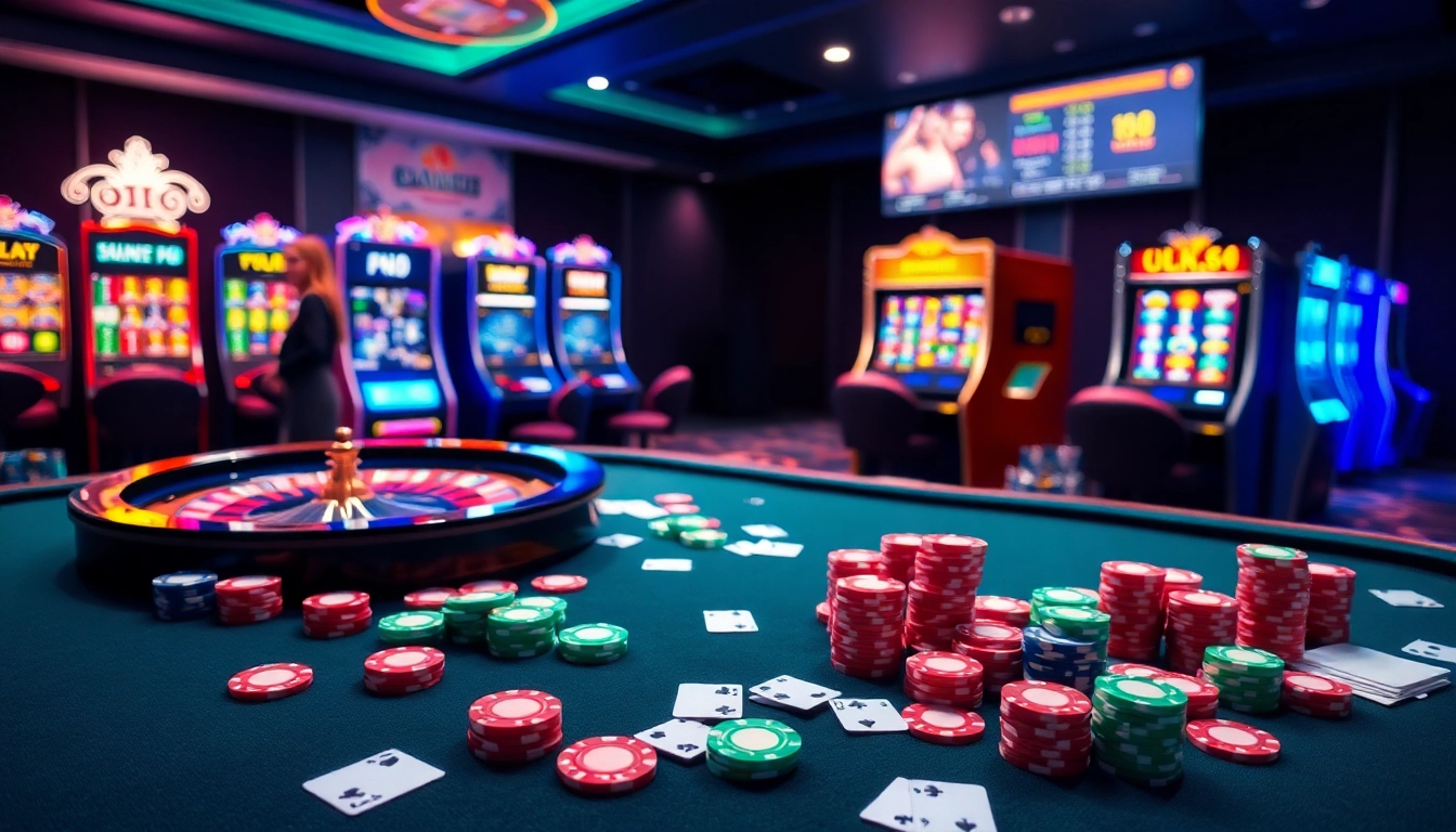 Engaging scene of nhà cái uk88 with vibrant casino elements and online betting interface.