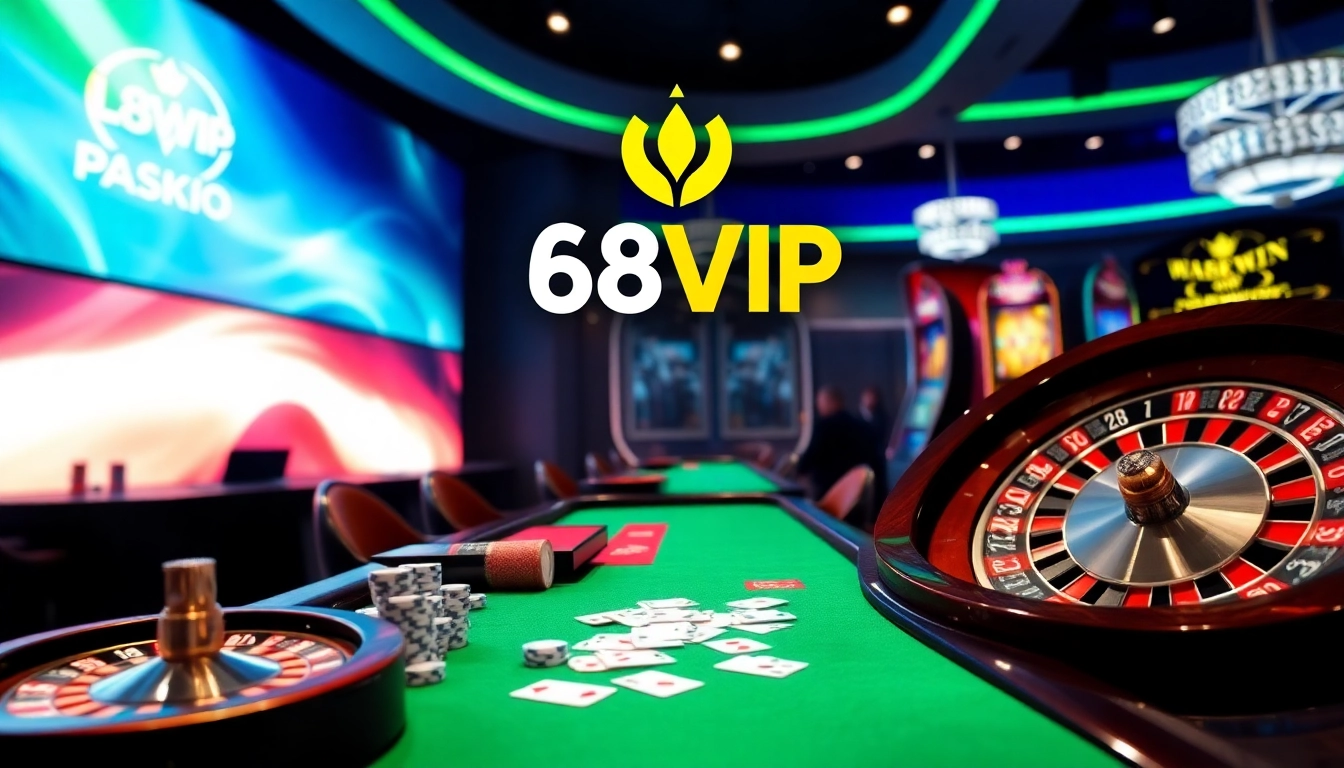 Experience thrilling gaming at 68VIP with luxurious poker chips and immersive casino action.